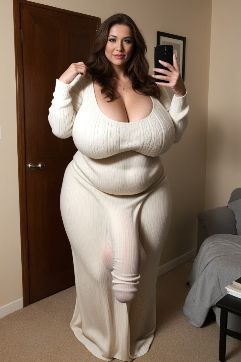 Futanari, Long Sweater Dress, Impossibly Large Ass AI Porn