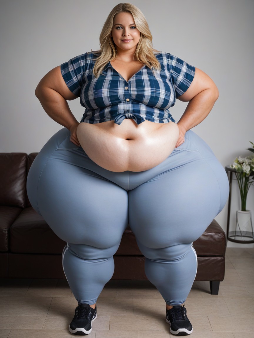 Extremely Large Ass, Blonde Hair, Hyper Obese AI Porn