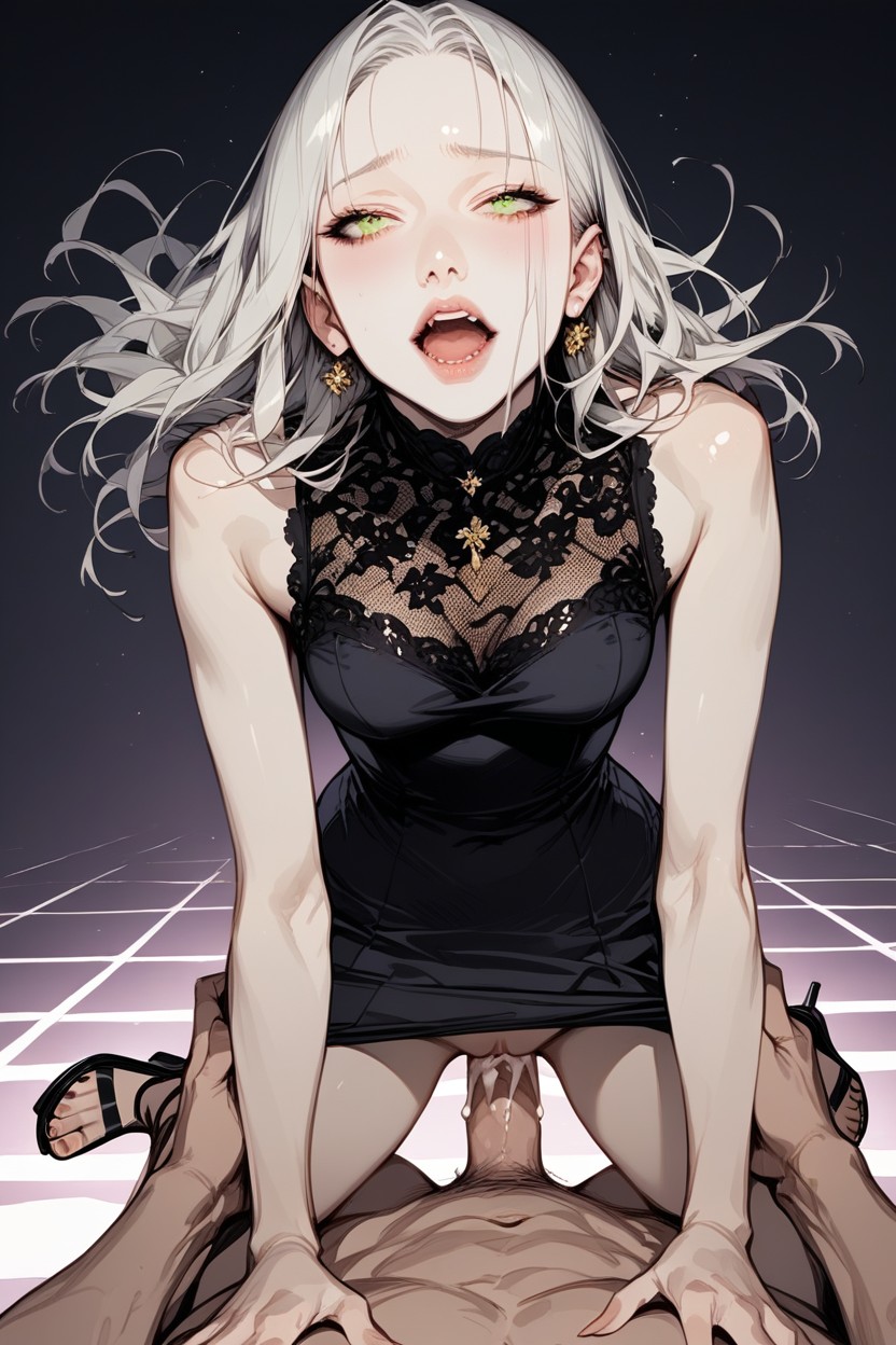 Doggystyle, Dress Pulled Up, Platinum Blonde Hair AI Porn