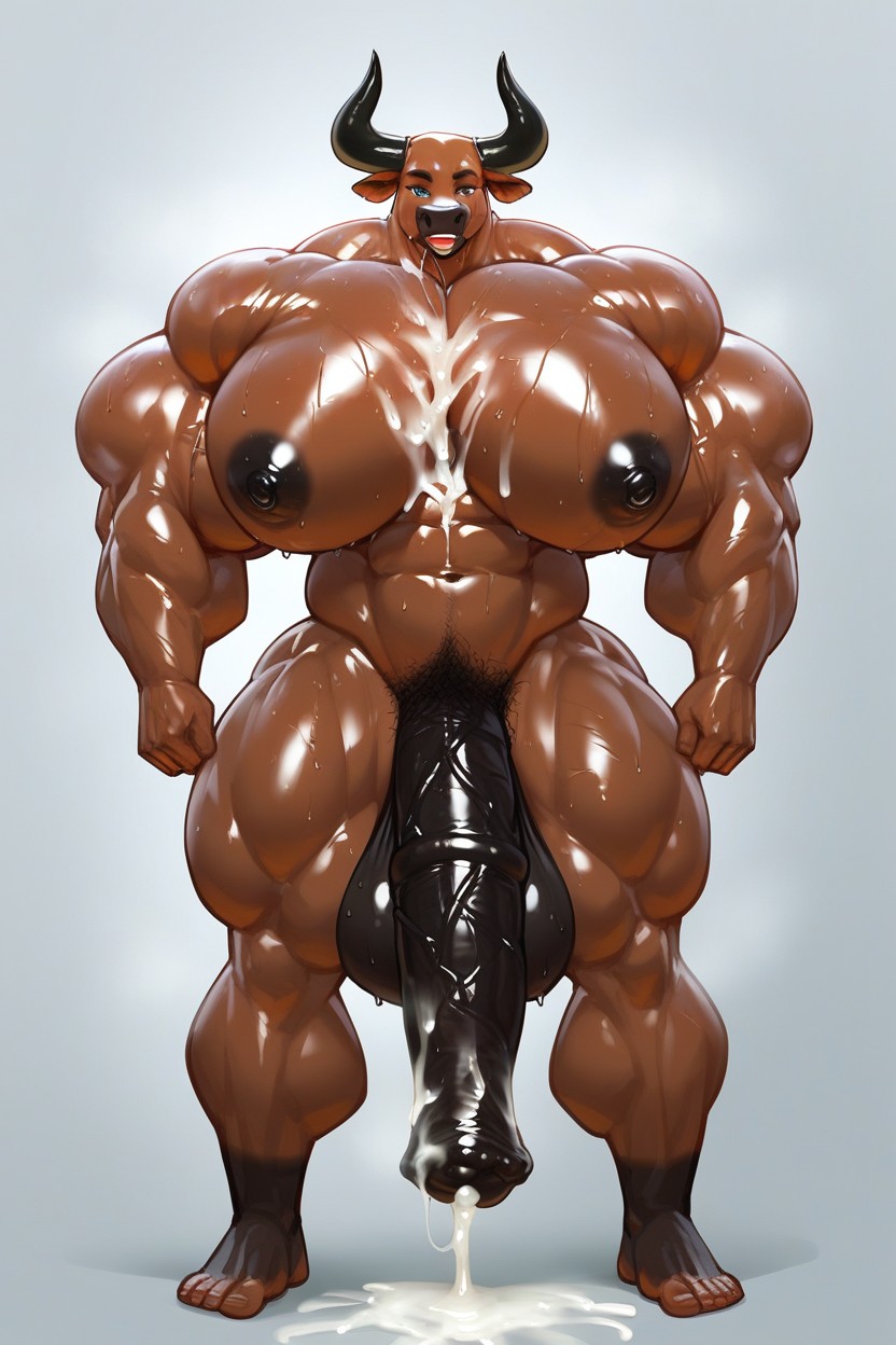 Hyper Muscle, Cum, Pubic Hair Furry AI Porn