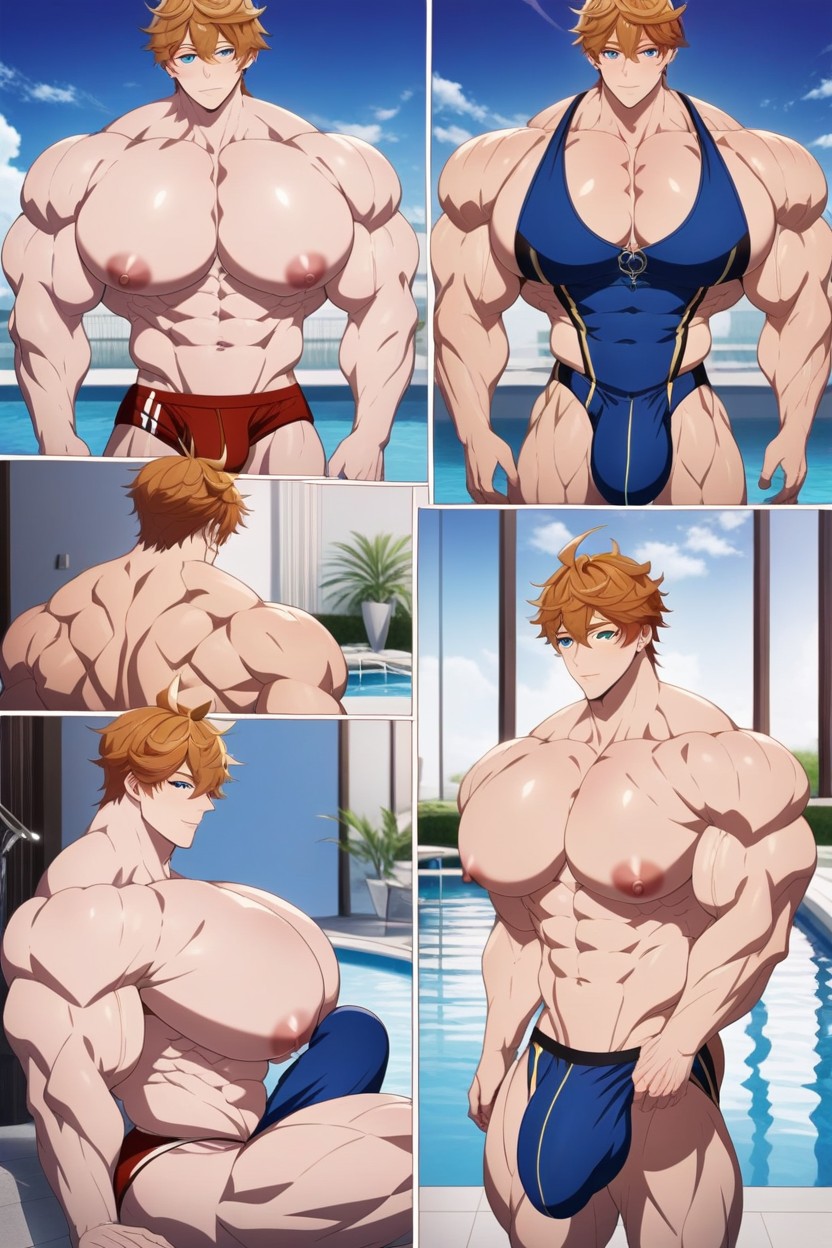 Massive Nipples, Big Nipples, Gigantic AI Gay Porn