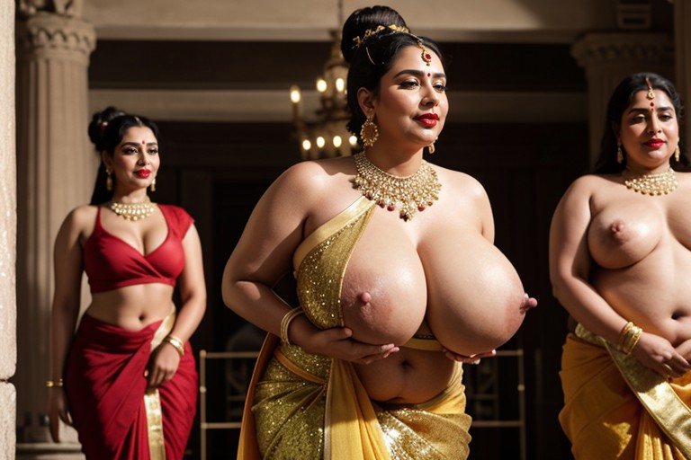 Swollen Black Nipples, Extra Long Erect Nipples, Ancient Kingdom AI Porn