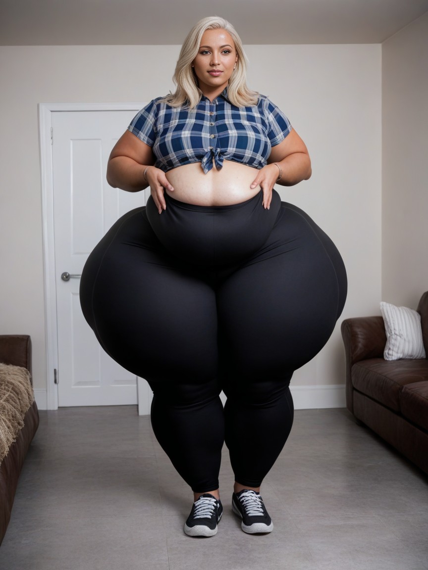 Front View, Huge Belly, Huge Legs AI Porn