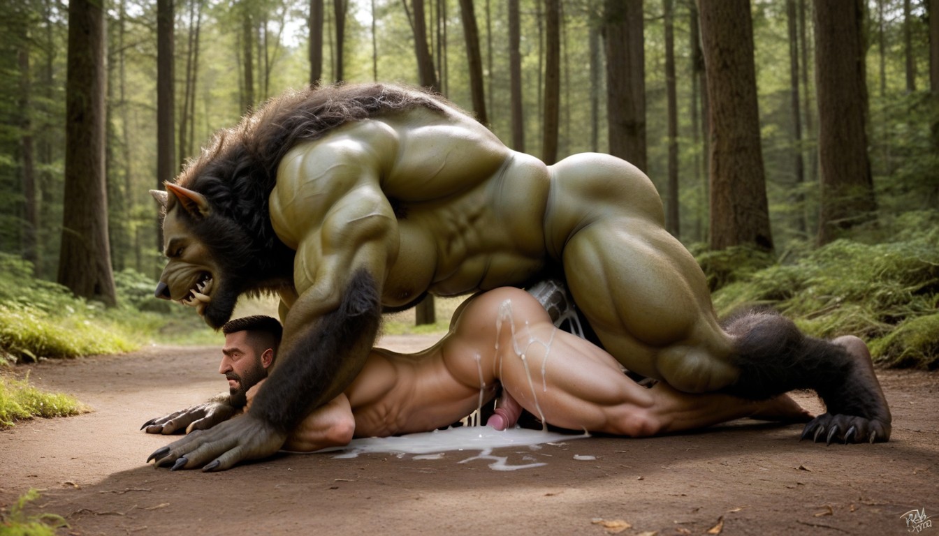 No Human, Hairy Furry Werewolf Gets Fucked, Werewolf Gets Fucked AI Gay Porn