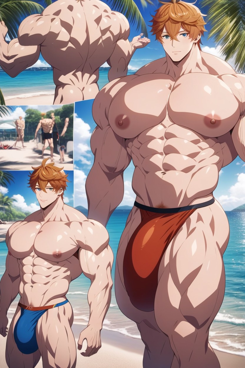 Fat Pecs, Massive Bulge, Round Massive Pecs AI Gay Porn