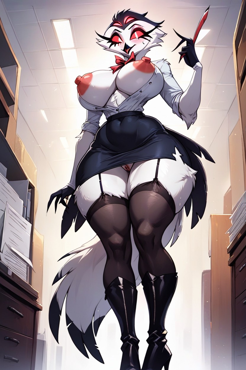 Blouse, Boots, Owl Furry AI Porn