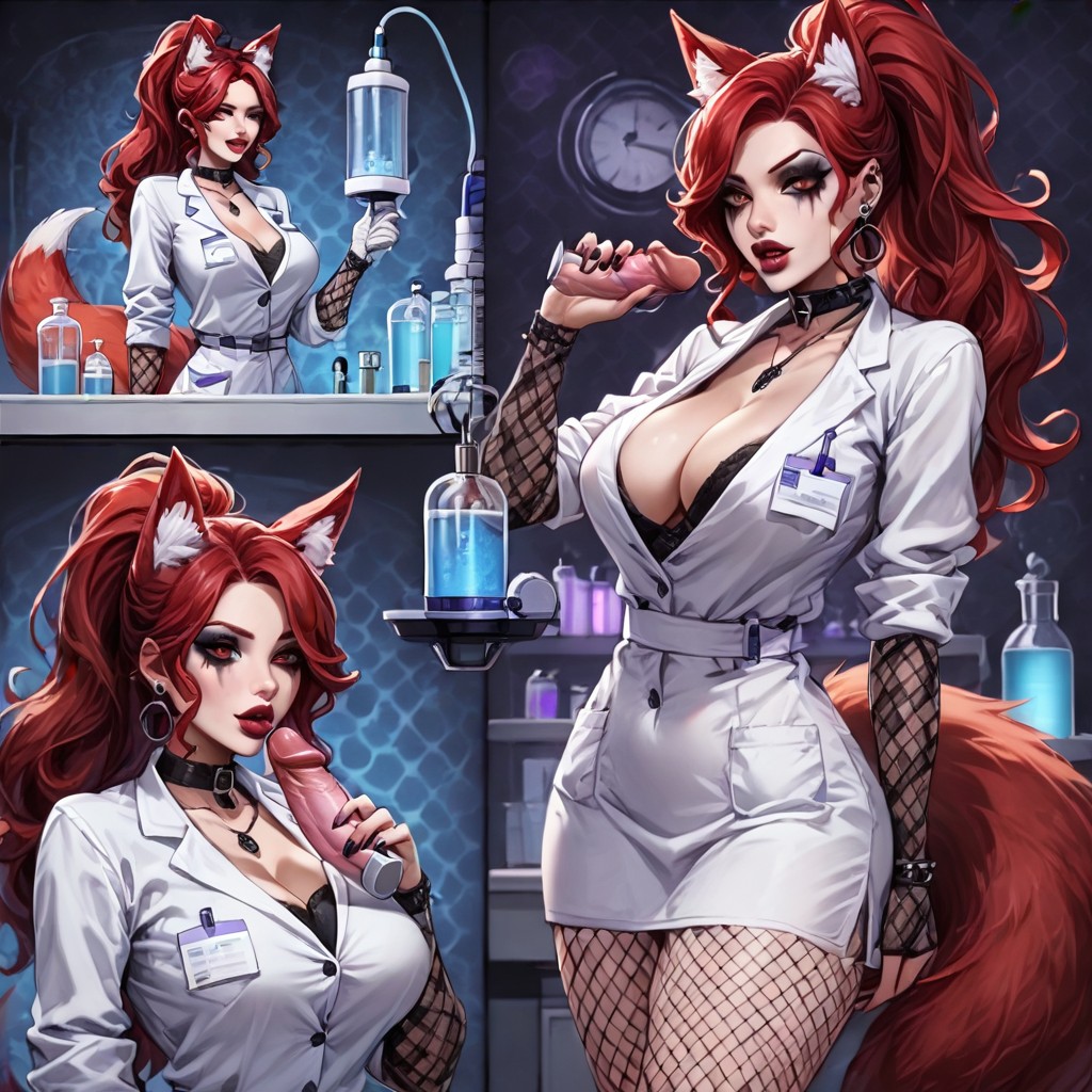 Fox Ears, Gothic Atmosphere, Bubble Butt Shemale AI Porn