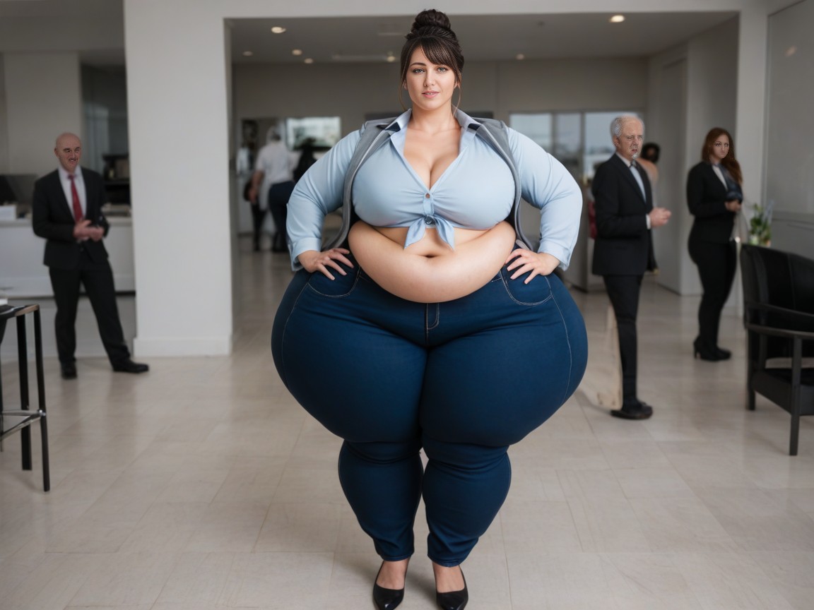 Buttons Popping, Ultra Fat Hips And Legs, Extreme Proportions AI Porn