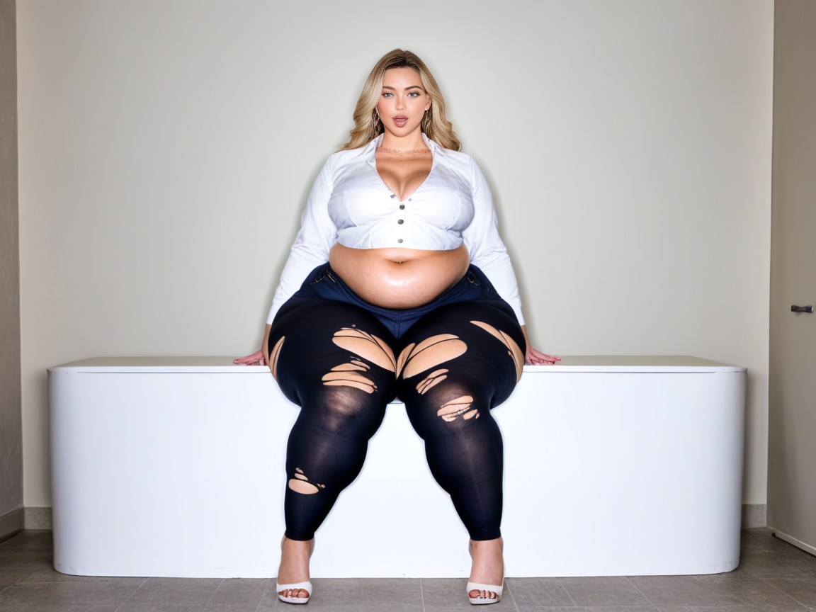 Giant Massive Hyper Ass, Sitting Down, Office AI Porn