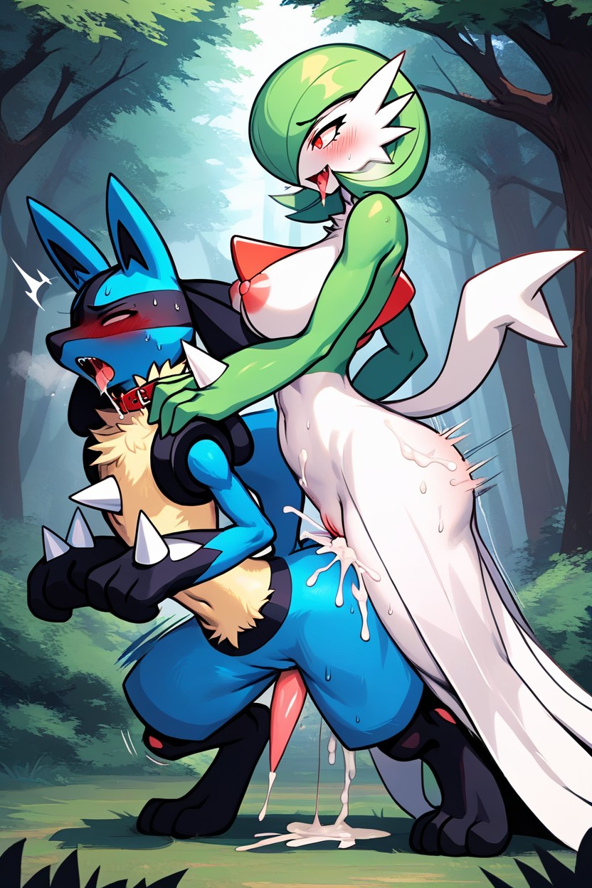 Saliva, Drooling, Handcuffed Lucario Furry AI Porn