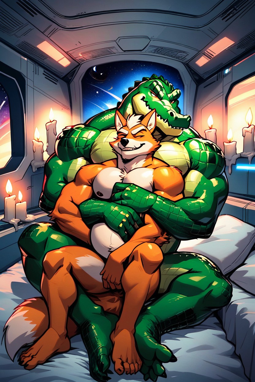 In Bed, Cartoonish, Spaceship Furry AI Porn