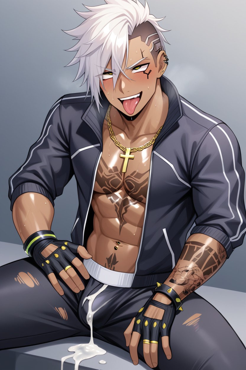 Sweaty, Smirk, Ahegao AI Gay Porn