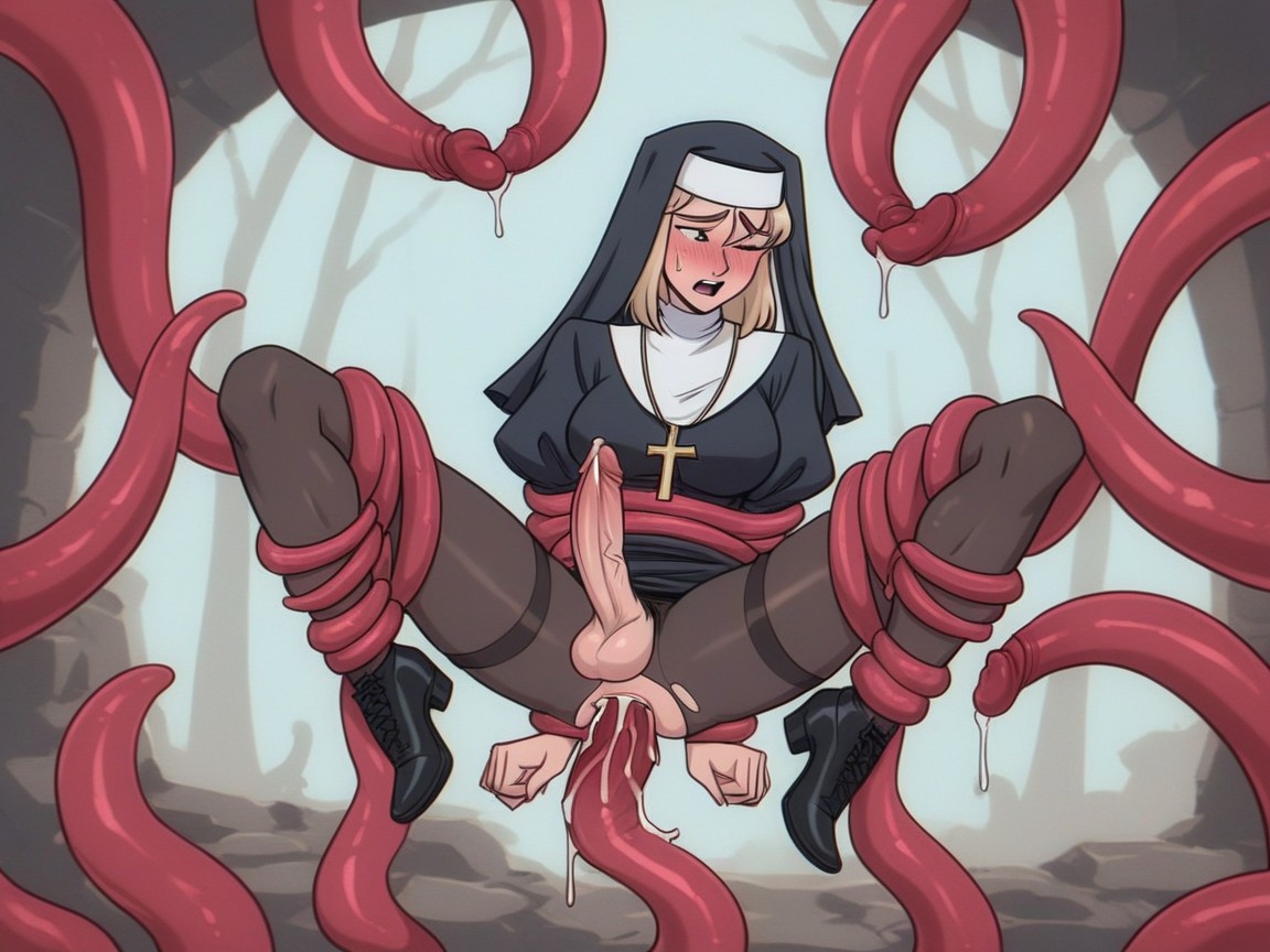 Full Body, Futanari, Tentacles On Penis Shemale AI Porn