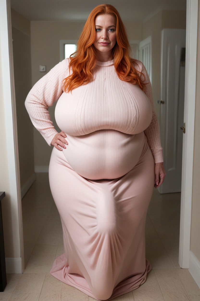 Freckles, Thick Thighs, Grinning AI Porn