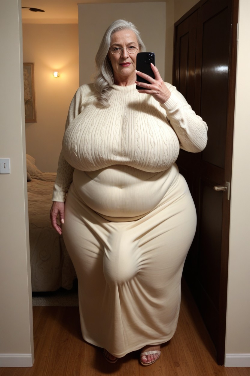 Sweater, Big Belly, Long Dress AI Porn