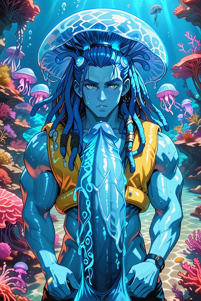 Jellyfish For Head, Hdr, Underwater AI Gay Porn
