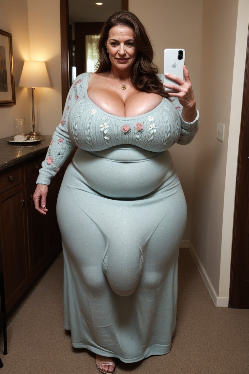 Impossibly Large Ass, Chubby, Cleavage AI Porn