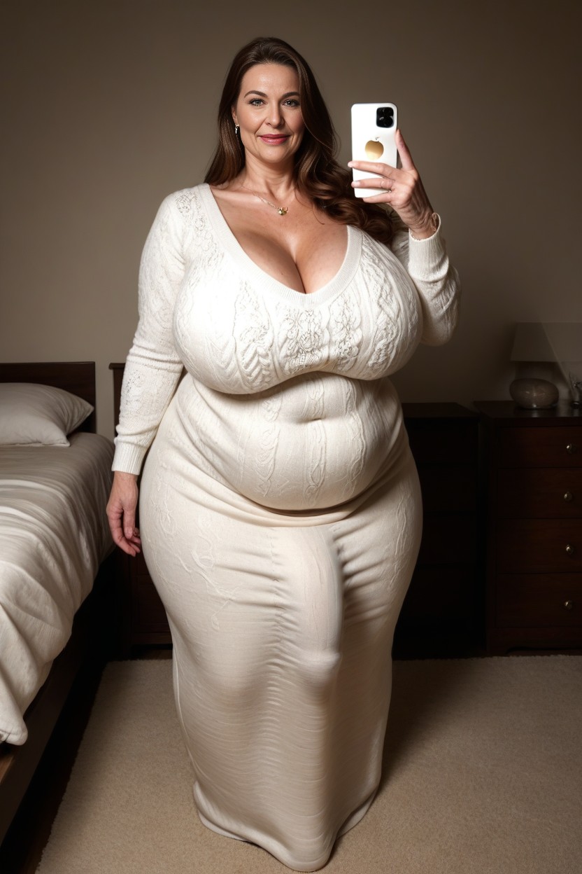 Brunette, Wrinkles, Fat AI Porn