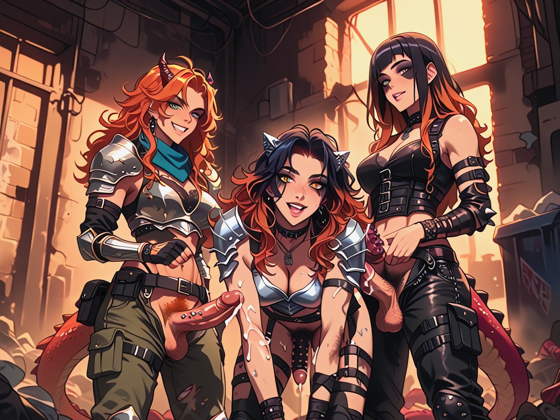Spiked Penis, Crotch Hair, Knee Pads Hentai AI Porn