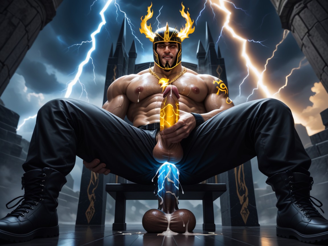 Sitting Down Legs Spread, Moaning, Very Fit Body AI Gay Porn