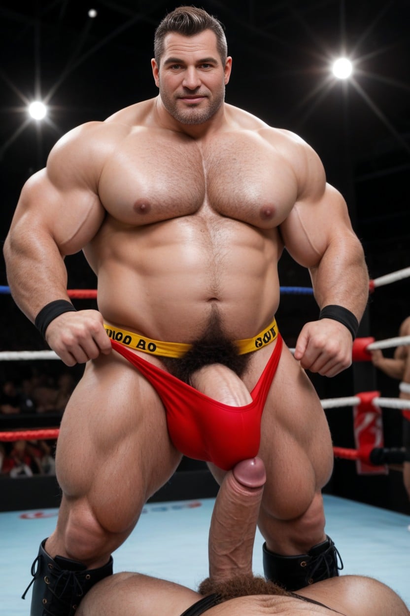 Muscular Gay, Large, Gold Waistband AI Gay Porn