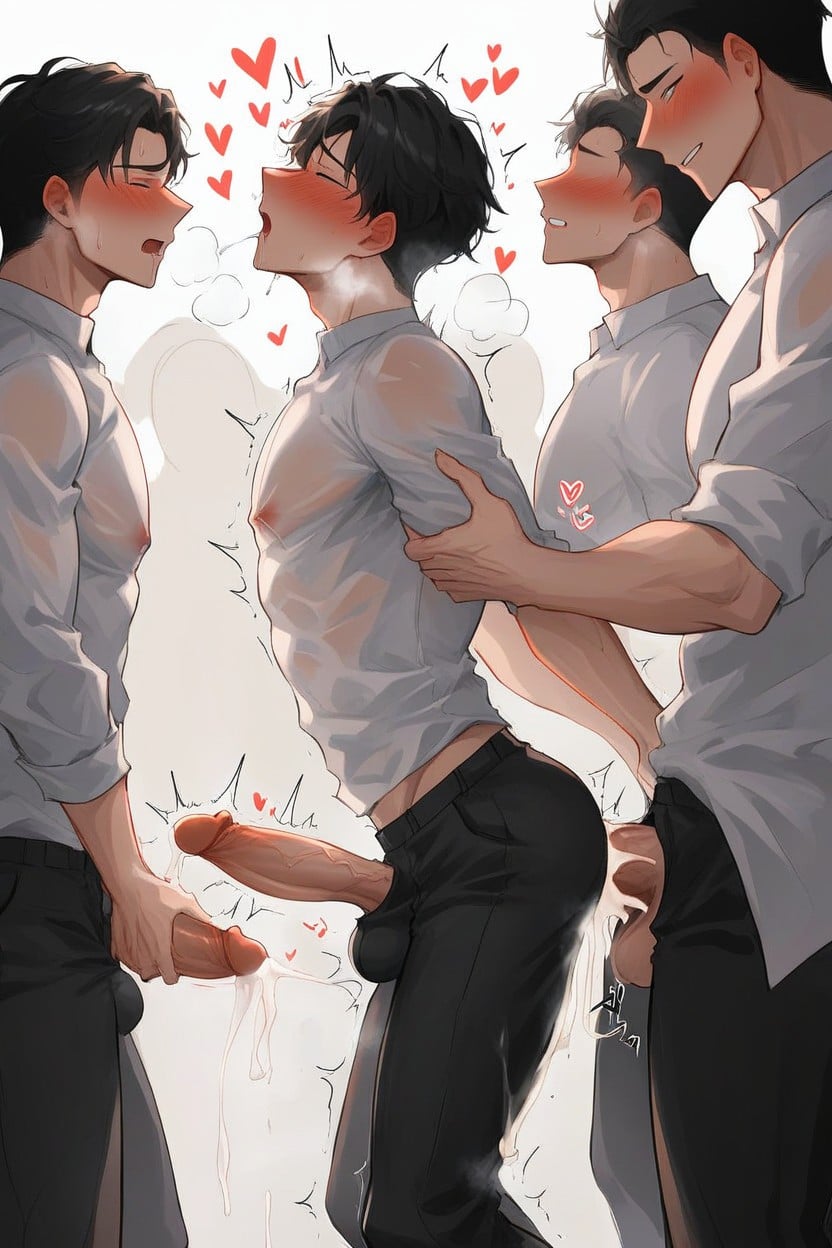 Masturbation By Ghost Hands From Behind, Motion Blur, Groping On Cock AI Gay Porn