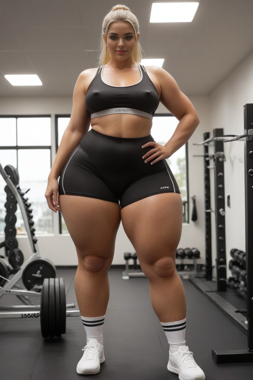 Small Breasts, Oiled Skin, Fat Legs AI Porn