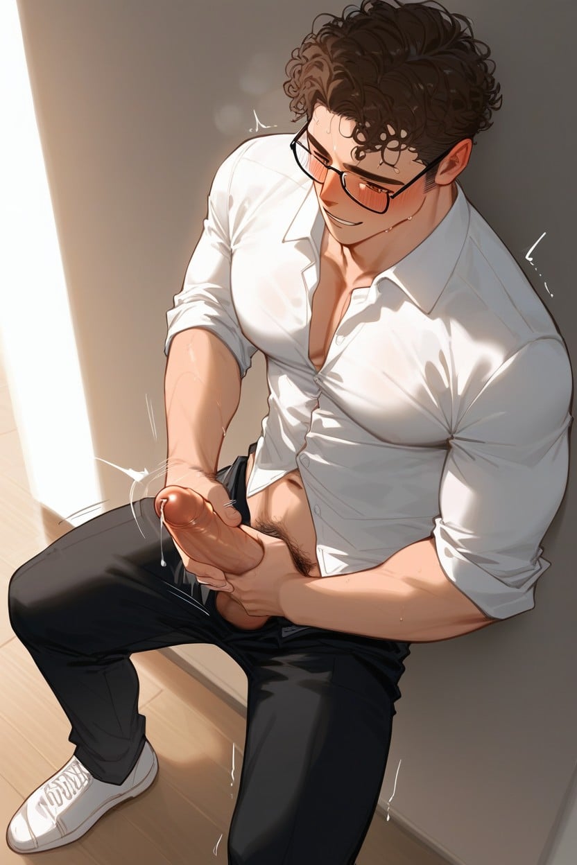 Clothes Open, Panting, Horny AI Gay Porn