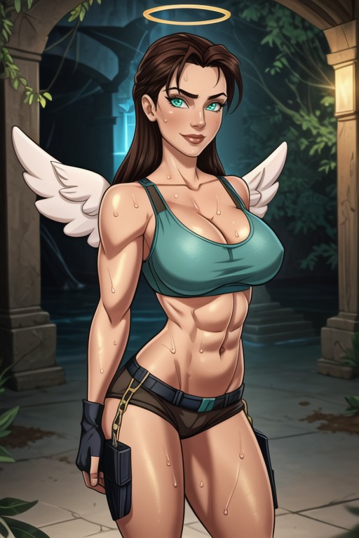 Oiled, Halo, Cleavage Hentai AI Porn