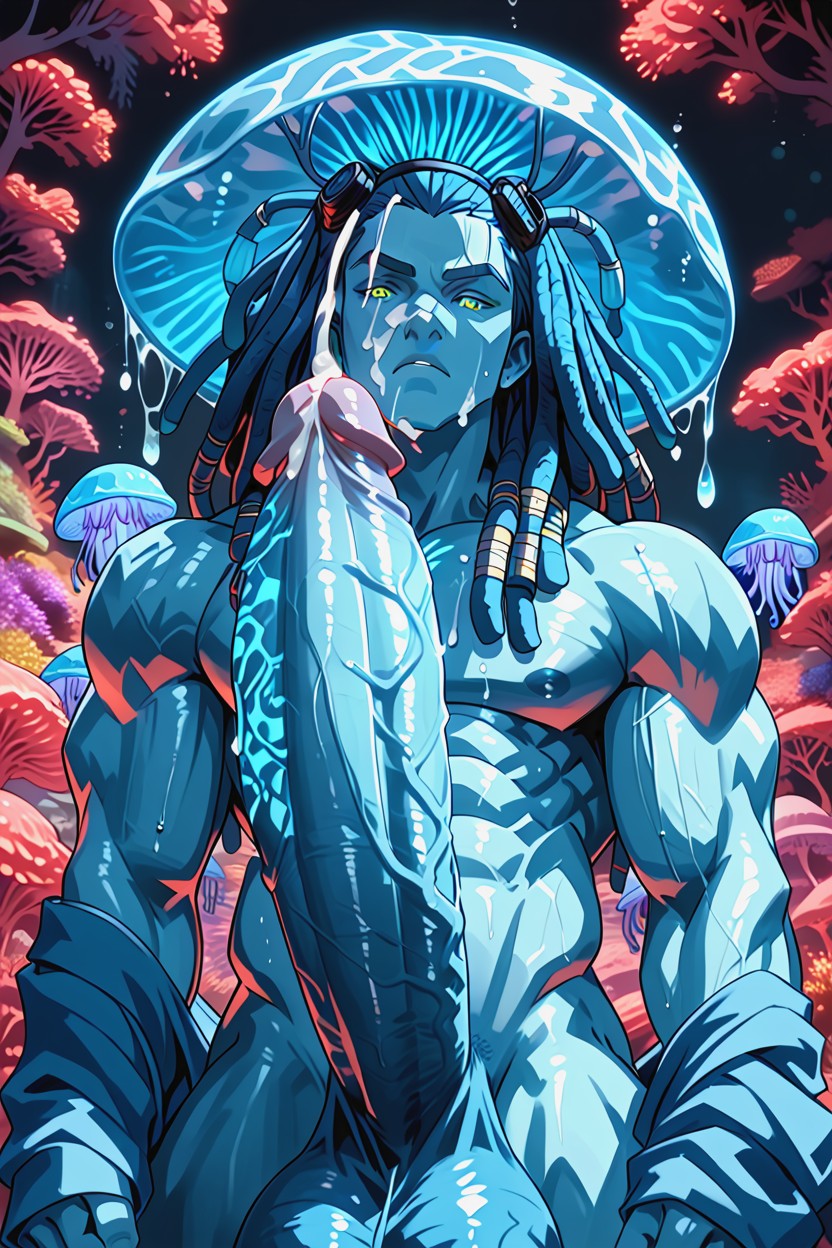 Coral Reef, Watercolor Render, Bottom Up AI Gay Porn