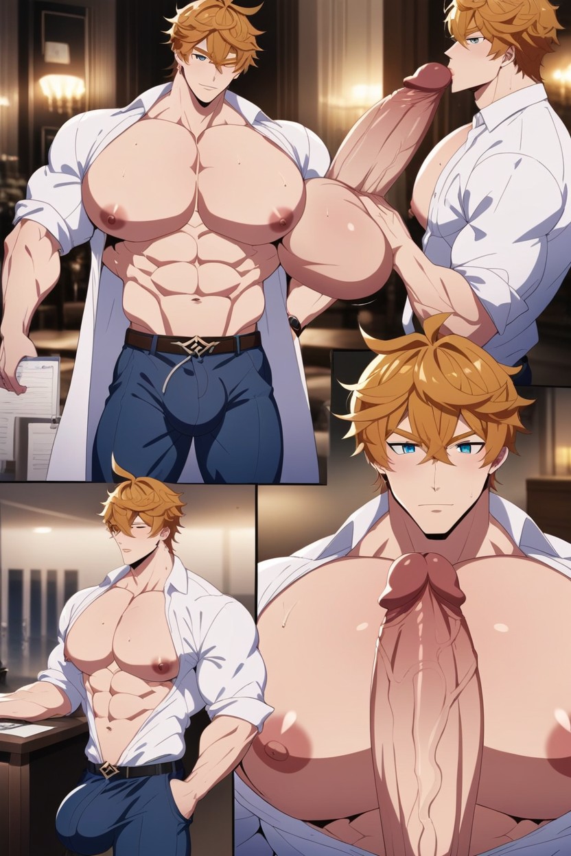 Sweaty, Broad Shoulders, Extreme Hyper Cock AI Gay Porn