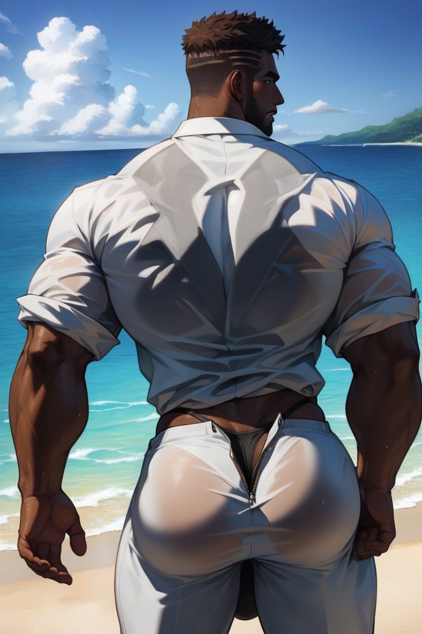 African, Removes Clothes, Plump Pecs AI Gay Porn