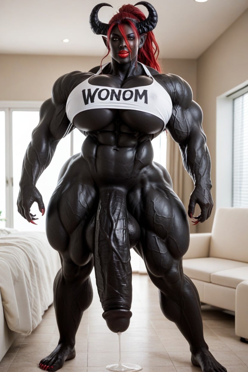 Abs, Bodybuilder, Bedroom Shemale AI Porn