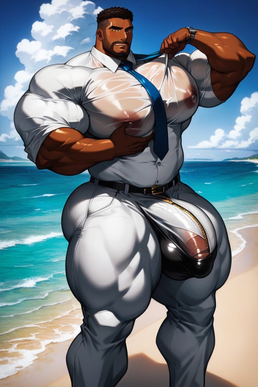 Suit, Enormous Bulge, Front View AI Gay Porn