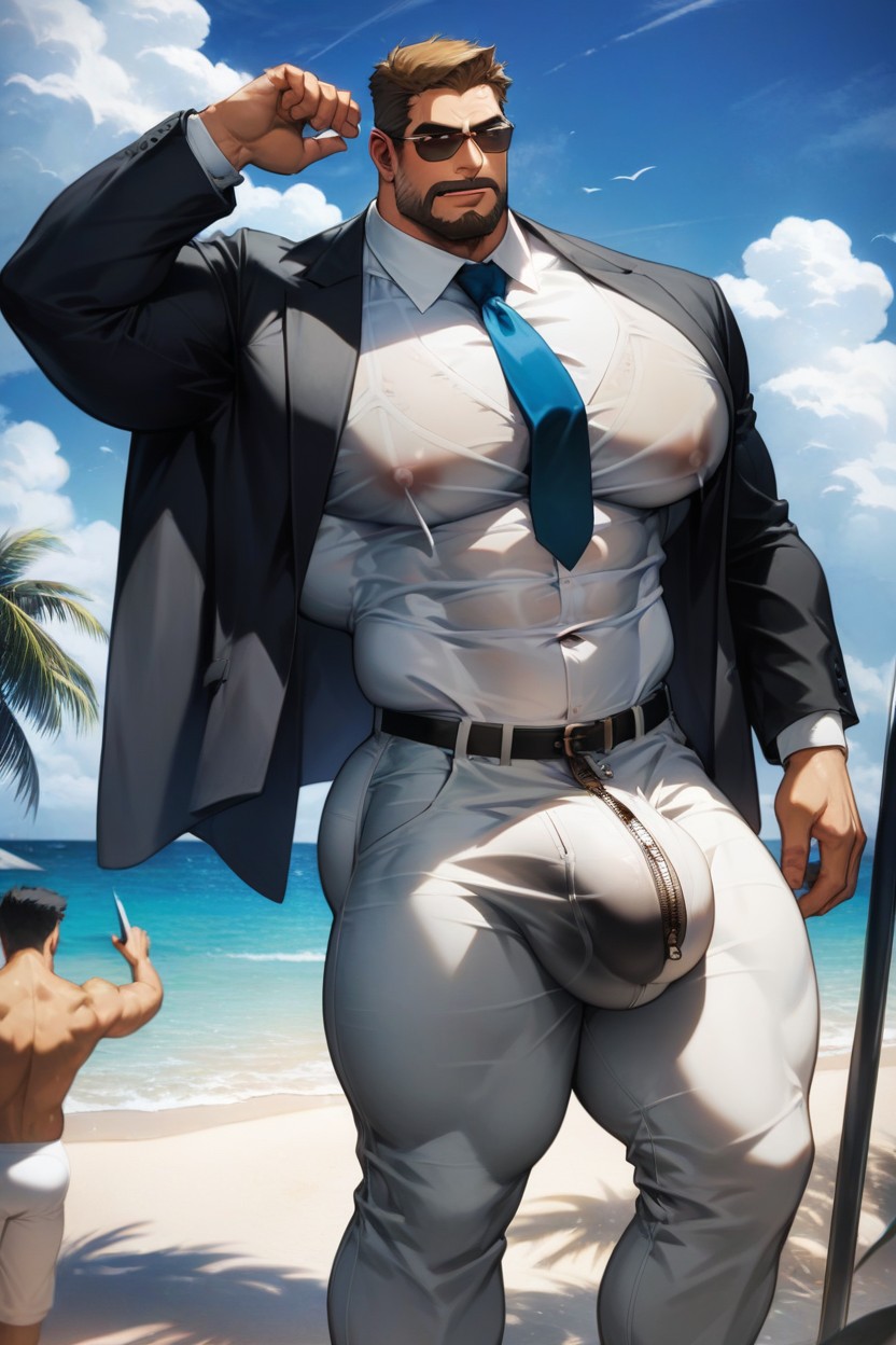 Jacket, Suit, Enormous Bulge AI Gay Porn