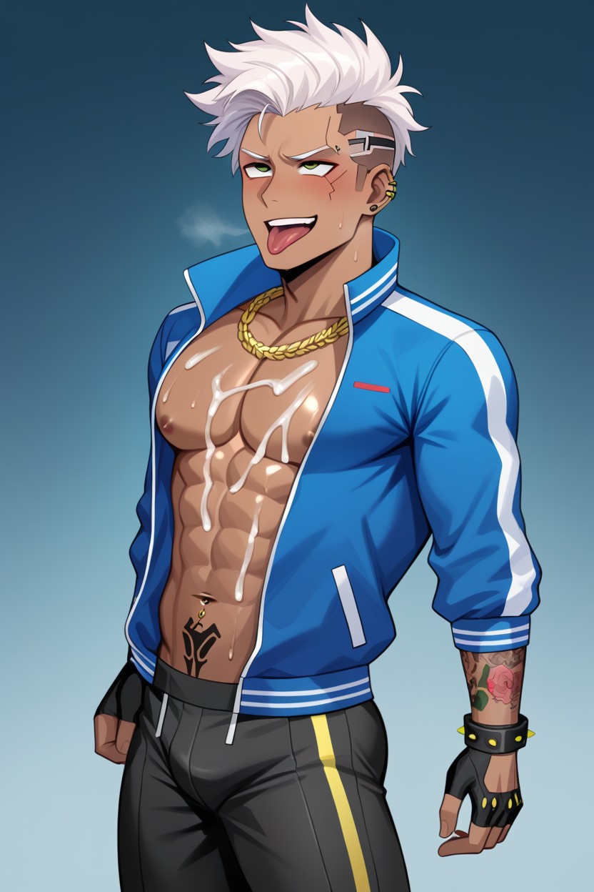 Tattoo, Smirk, Gold Chains AI Gay Porn