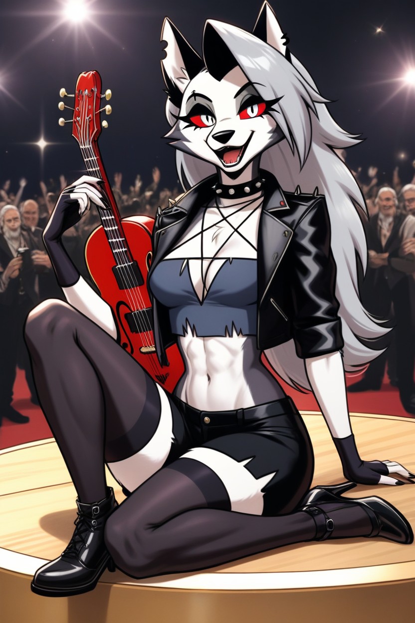 Black, Bangs Parted To The Left, Perfect Representation Of The Character Furry AI Porn