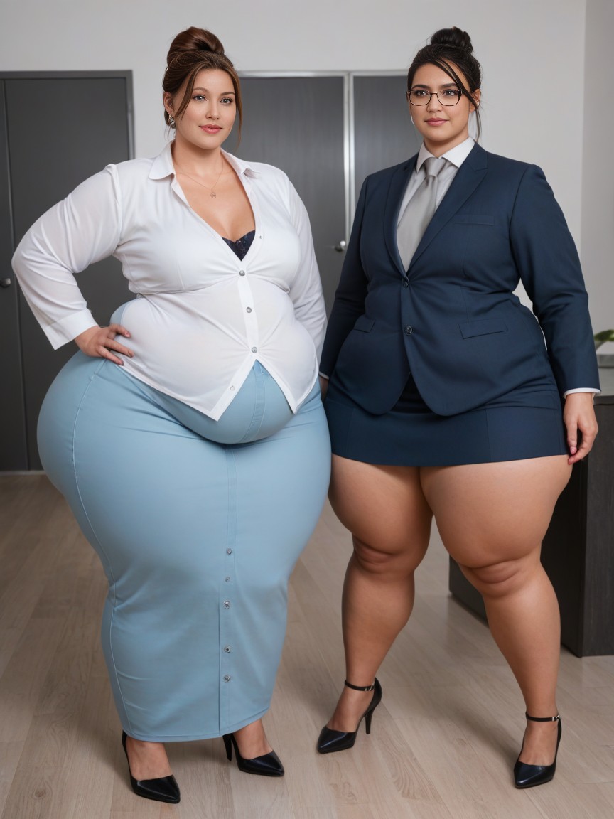 Huge Ssbbw Hips, Small Breasts, Hair Bun AI Porn