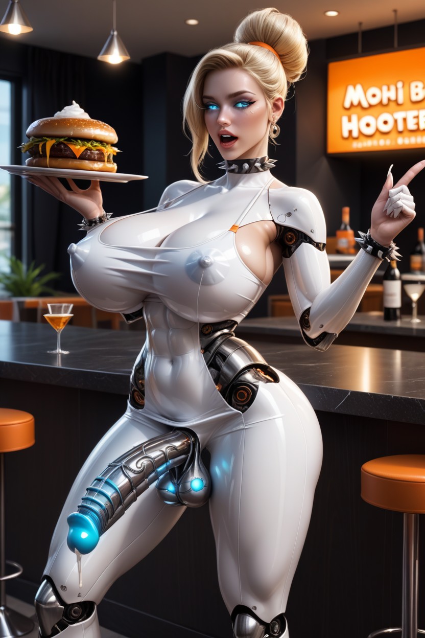 Futanari, 18+, Shiny Upper Teeth Shemale AI Porn