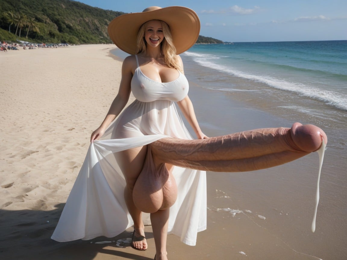Long Blonde Hair, Extreme Hyper Girth, Blonde Hair AI Porn