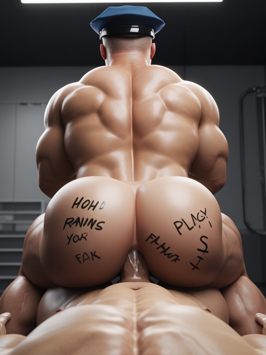 Submissive Top, Top Is White, Extremely Large Ass AI Gay Porn