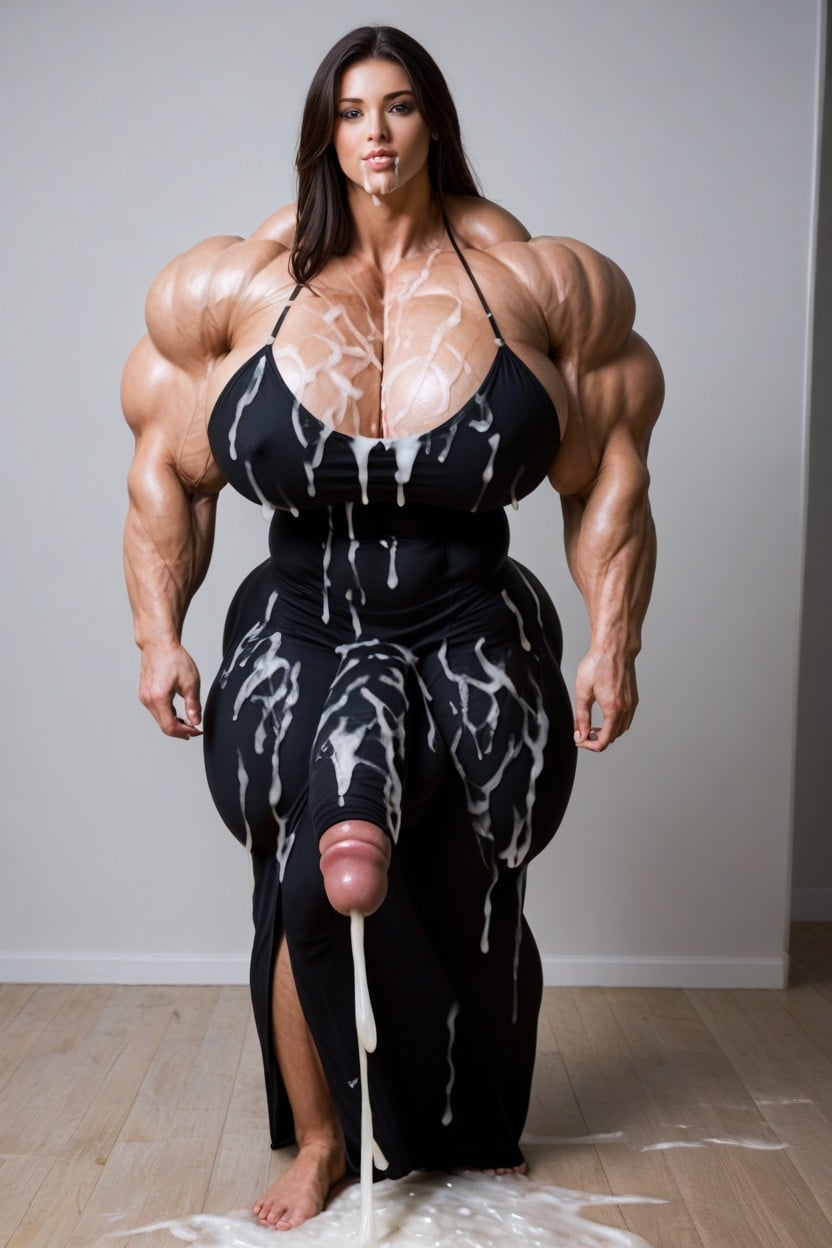 Hyper Ejaculation, Massive Balls, Massive Bukkake Shemale AI Porn