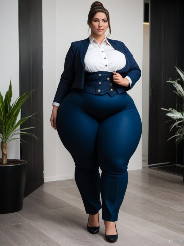 Disproportionately Huge Hips, Impossibly Fat Hips, Stomach Bulge AI Porn