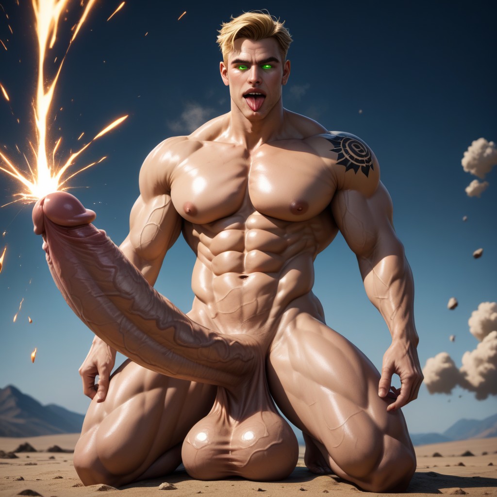 Arching Back, Gripping Cock, Solo Male AI Gay Porn