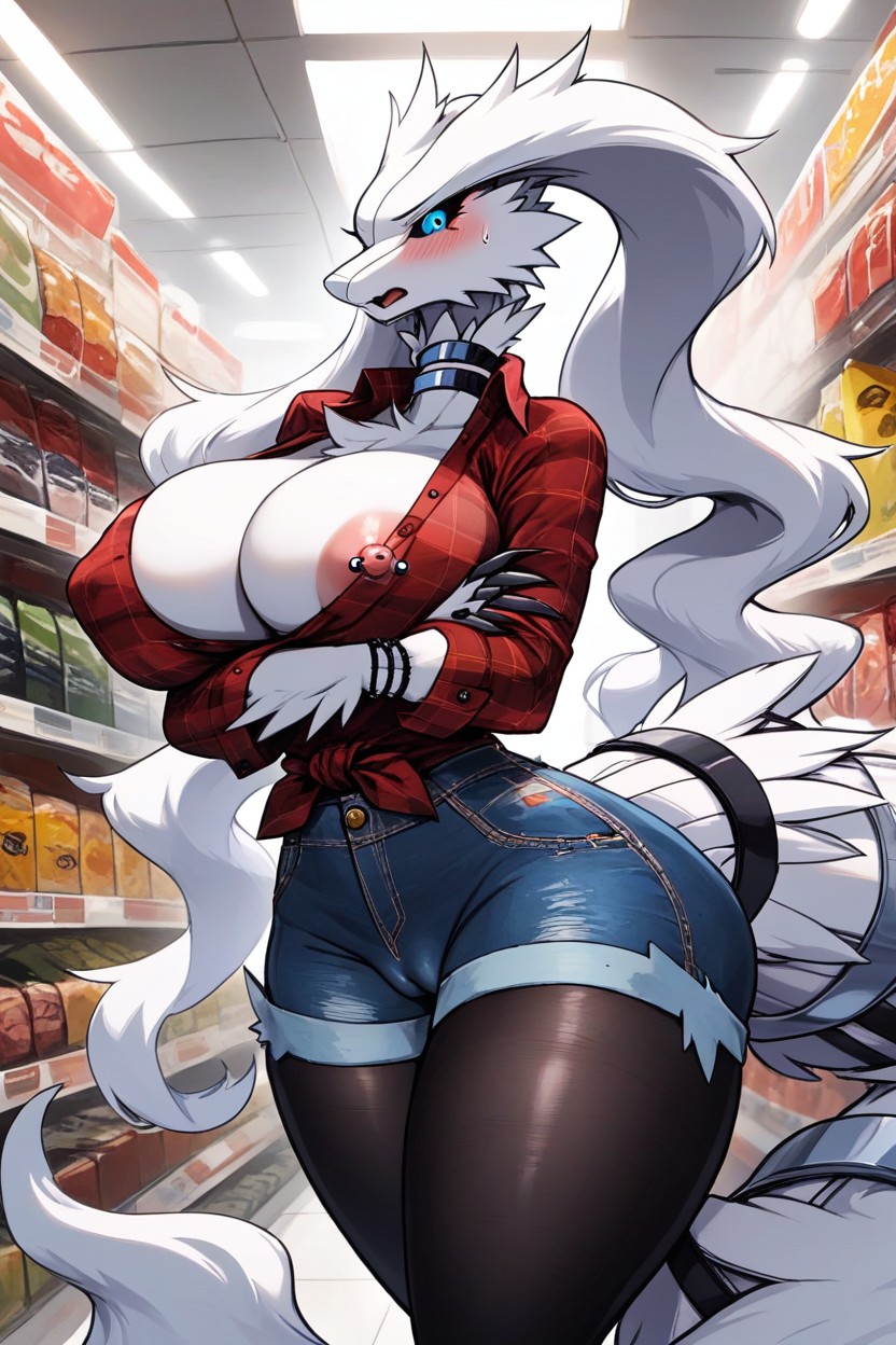 Huge Breasts, Fluffy Chest, Reshiram Furry AI Porn