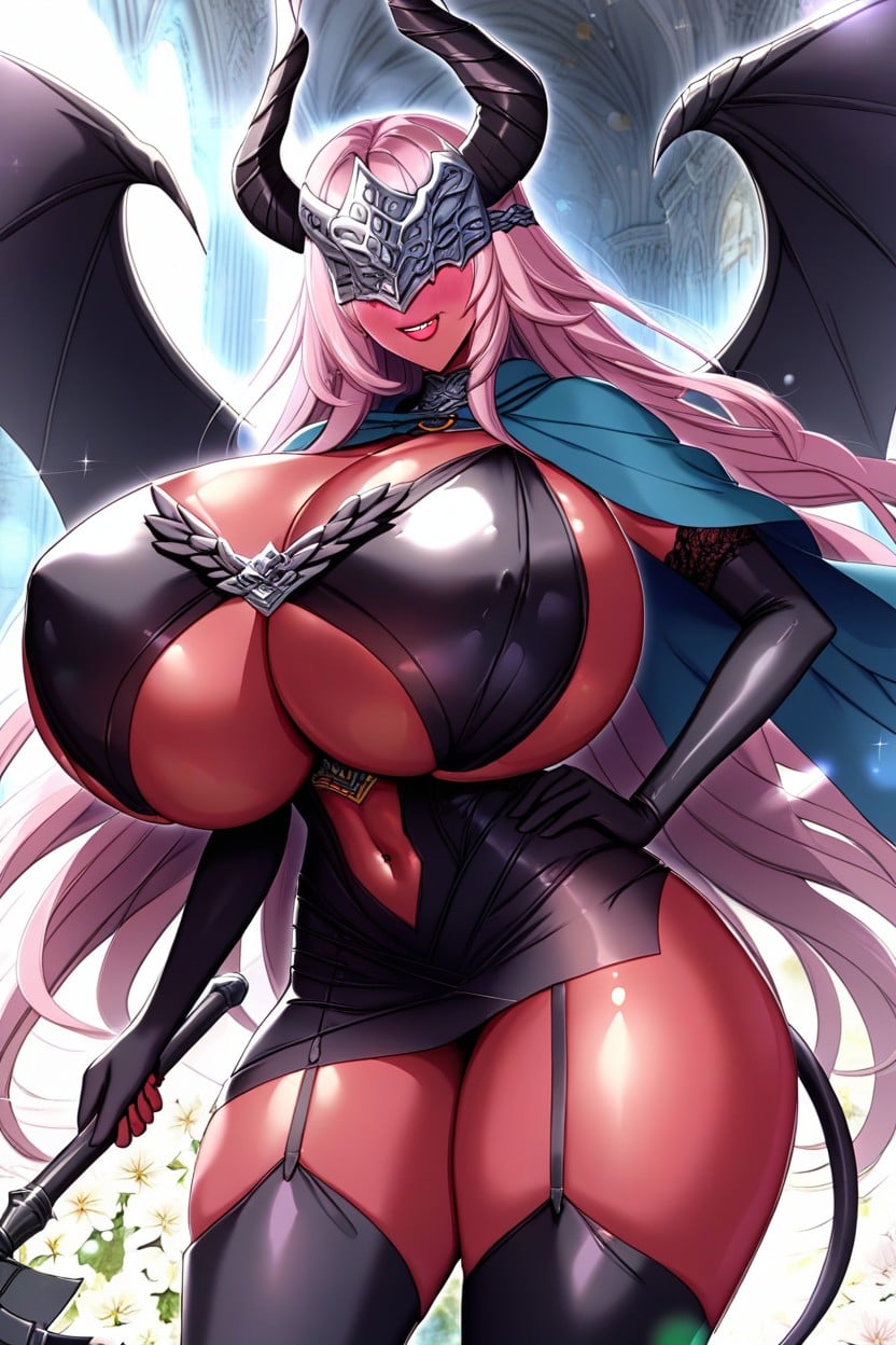 "the Fire Keeper From Dark Souls ", Dark Purple Arm Sleeves, Silver Armor Boots Hentai AI Porn