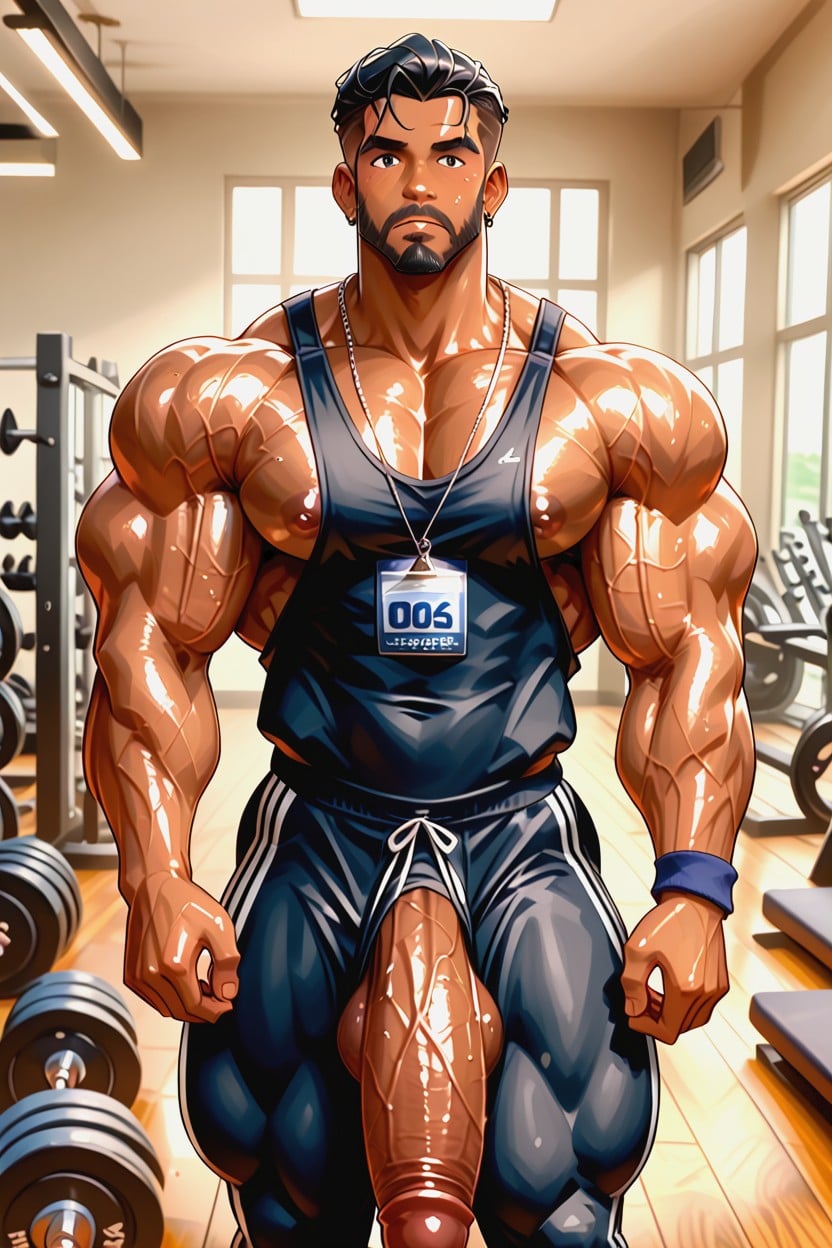 Watercolor Render, Long Muscular Neck, Huge Lips AI Gay Porn