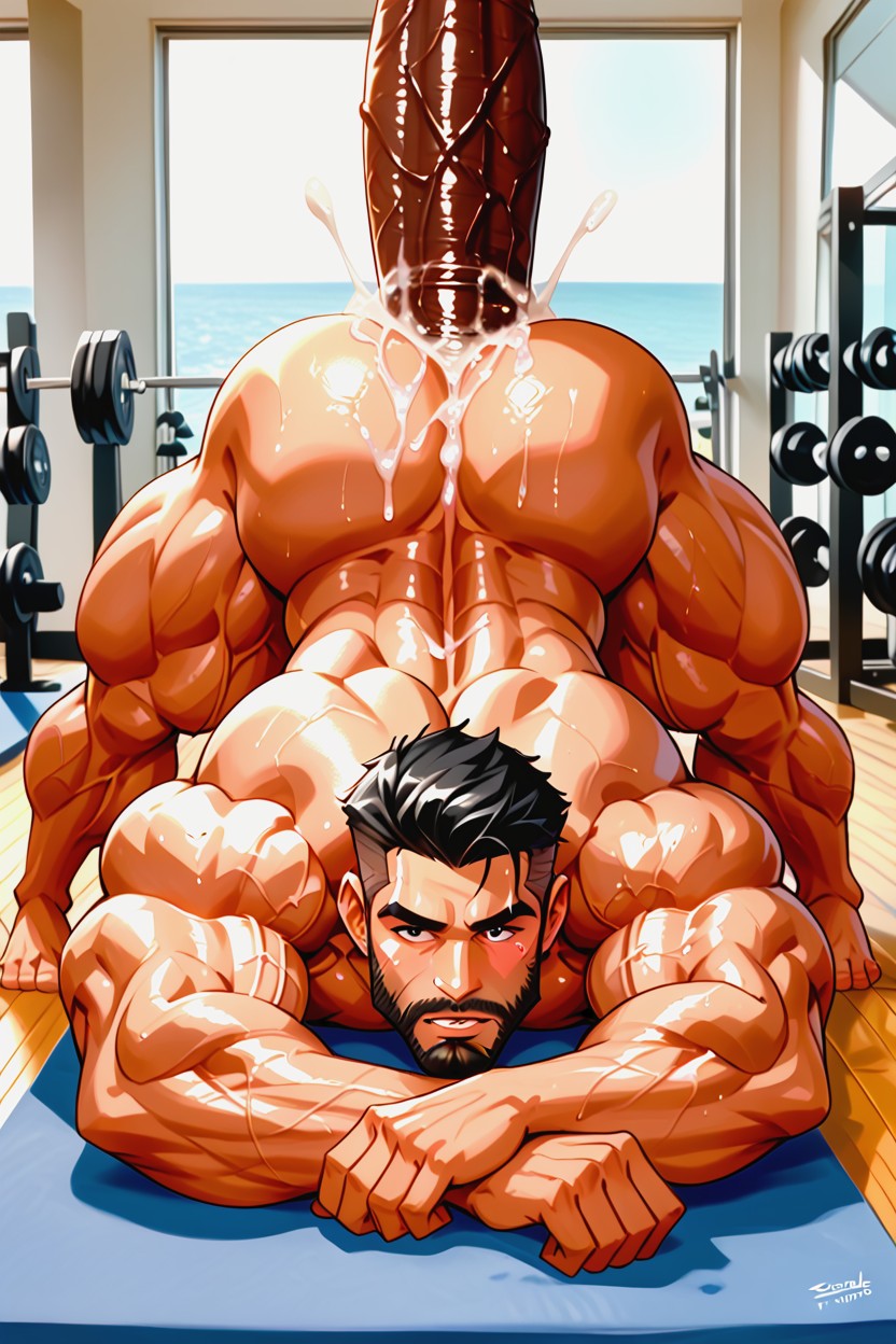 Bara, Puffy Lips, Blushing Face AI Gay Porn