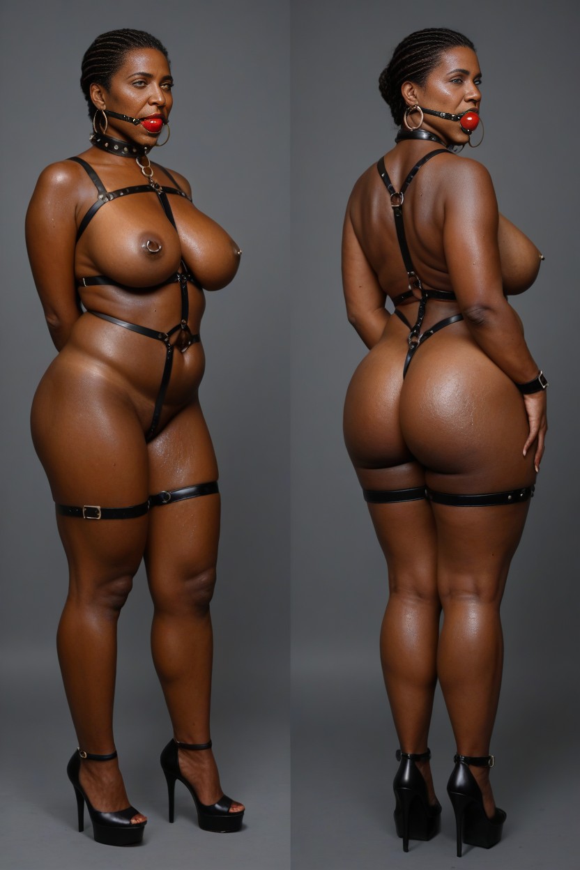Deformed Face, Wet Skin, African MILF AI Porn