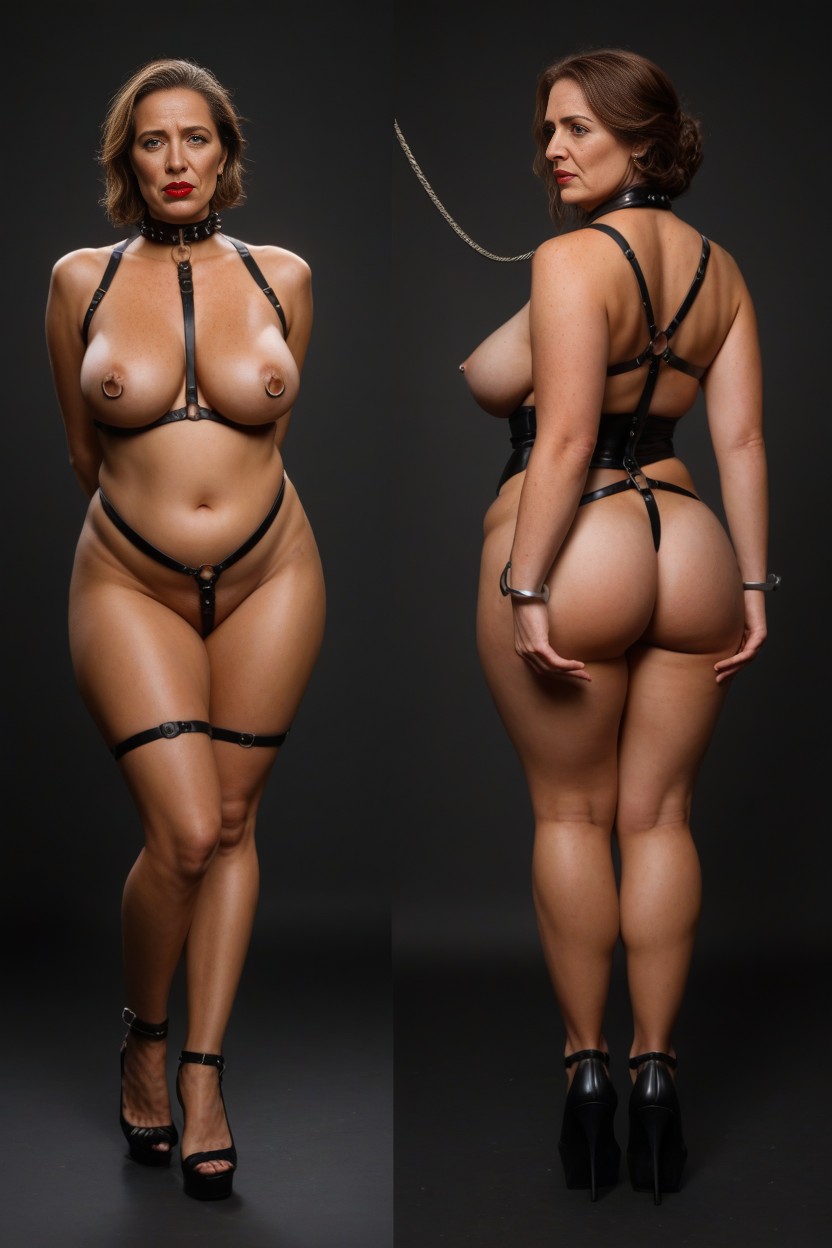 Deformed Face, Multiple Views, Medium Breast MILF AI Porn